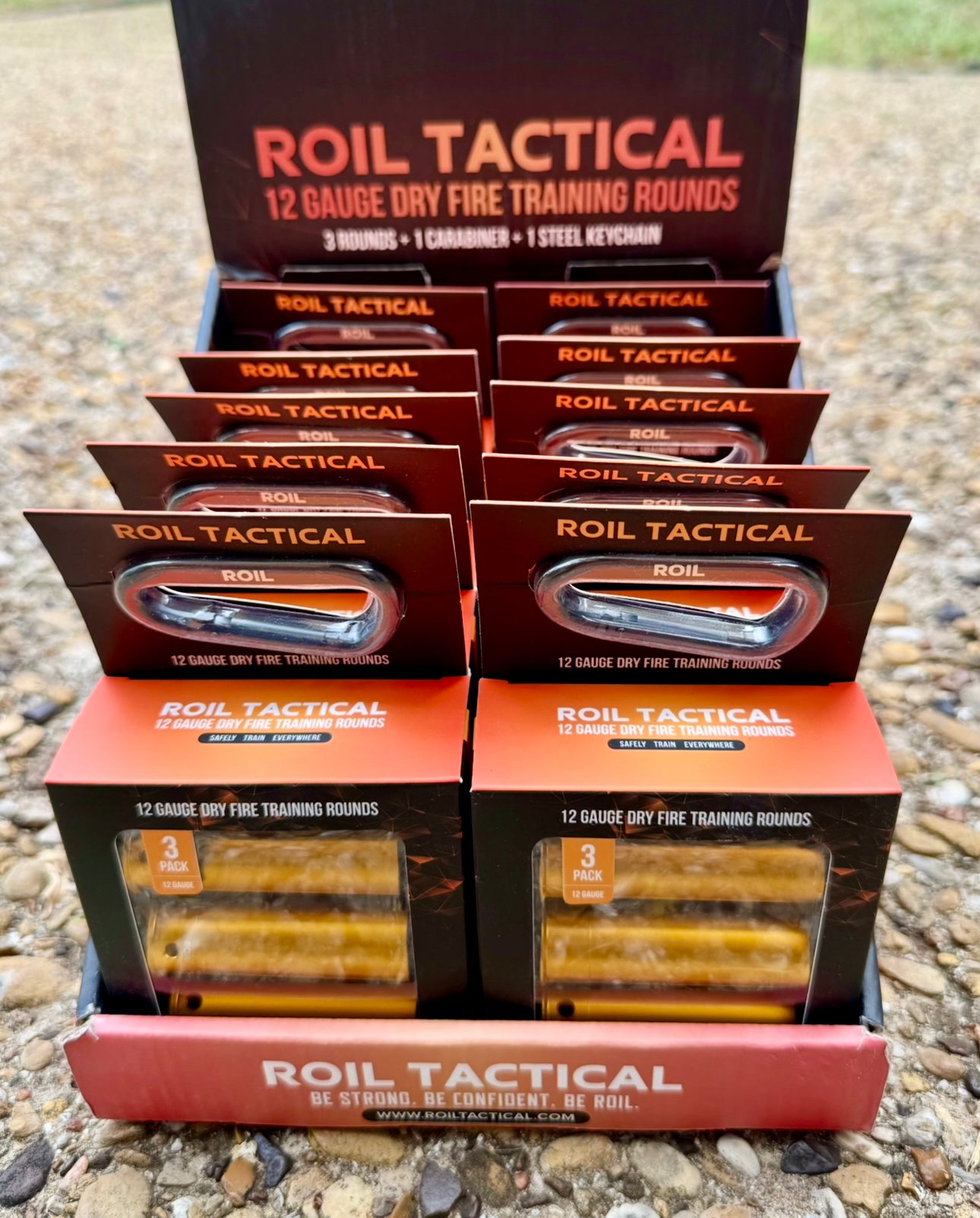 ROIL TACTICAL 12 Gauge Dry Fire Training Rounds - Ten 3 Packs, Steel Cable and ROIL Carabiner